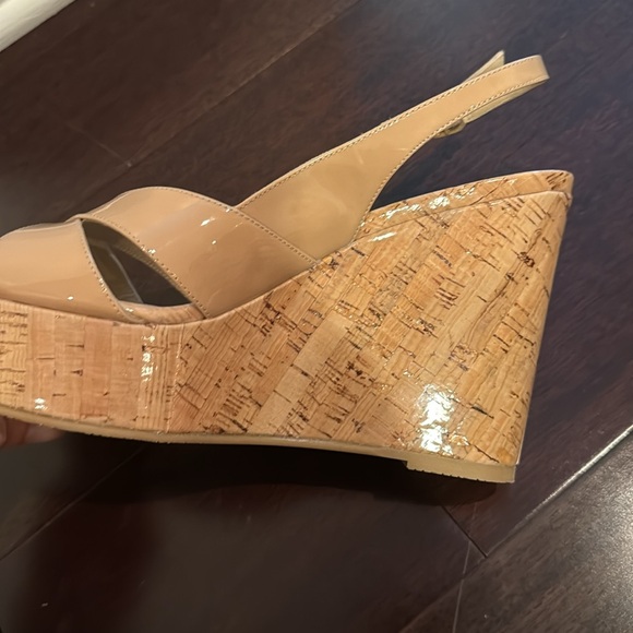 Stuart Weitzman Dayna Women's Tan Wedge Sandal - Picture 7 of 9